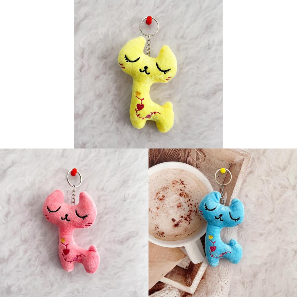 Plush Cat Toy Keychain With Pp Cotton Filling For Kids And Adults