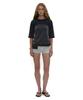 PARTIMENTO WOMEN Shirred Bustier Combination Top_Charcoal Melange