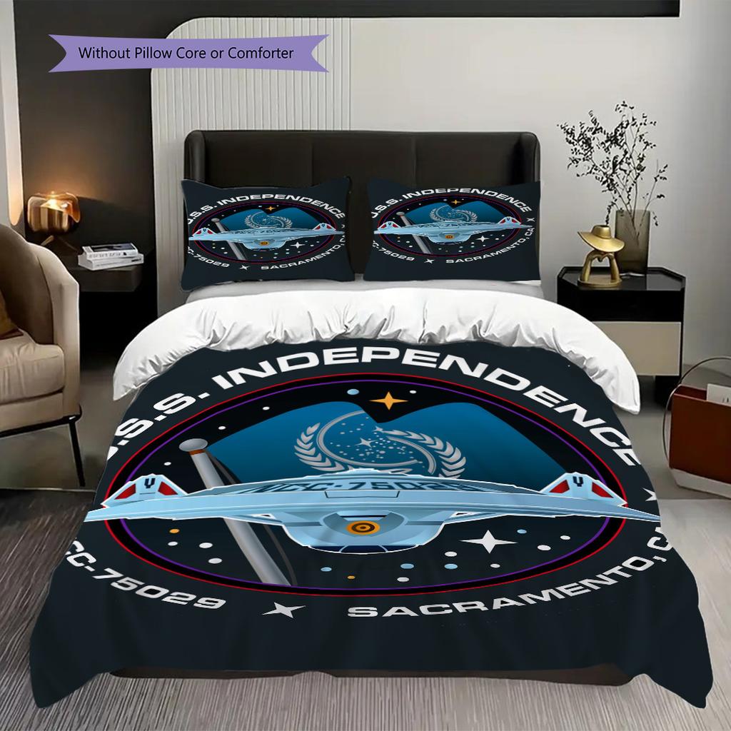 Starship Cosmic Clouds Threepiece Set 1 Duvet Cover 2 Pillowcase Without Core Duvet Cover And Pillowcase Soft And Comfortable Bedding Set