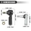 Motoforti Tie Rod End Ball Joint Kit Assembly Compatible with EZGO TXT Golf Carts, Metal, Black, 3 Pieces