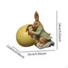 Bunny Figurine with Easter Eggs for Decorative Accent and Gift