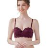 Women's Sexy French Lace Half-cup Bra Thin Top Removable Shoulder Strap Underwire Push-up Bra