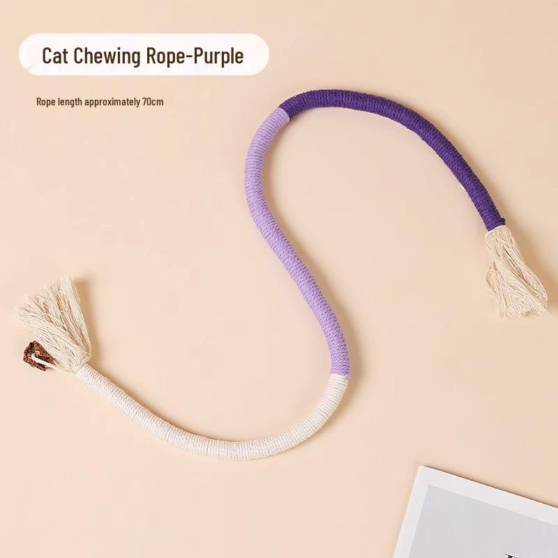 Cat Mint Rope Teaser Stick - Bite-Resistant Self-Play Toy for Boredom and Teething Relief
