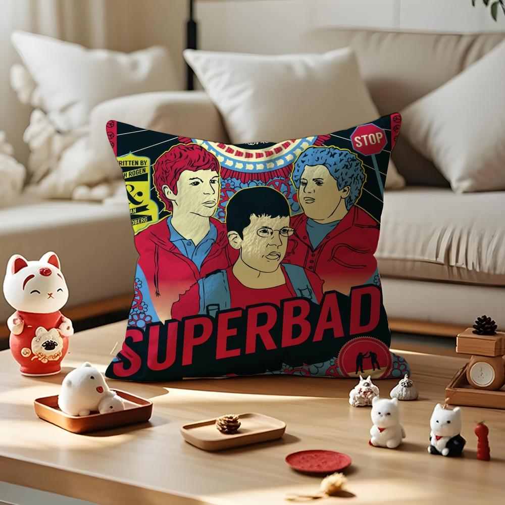 Film Superbad Youth Cushion Cover Antidustmite Pillowcase Invisible Zipper Silky Short Plush Sofa Cushion Cover