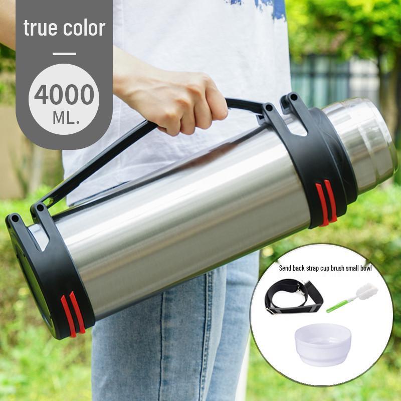 Großes, stoßfestes Edelstahl-Thermos für den Außenbereich, Auto, Zuhause und Baustelle - Tragbar für Männer und Frauen