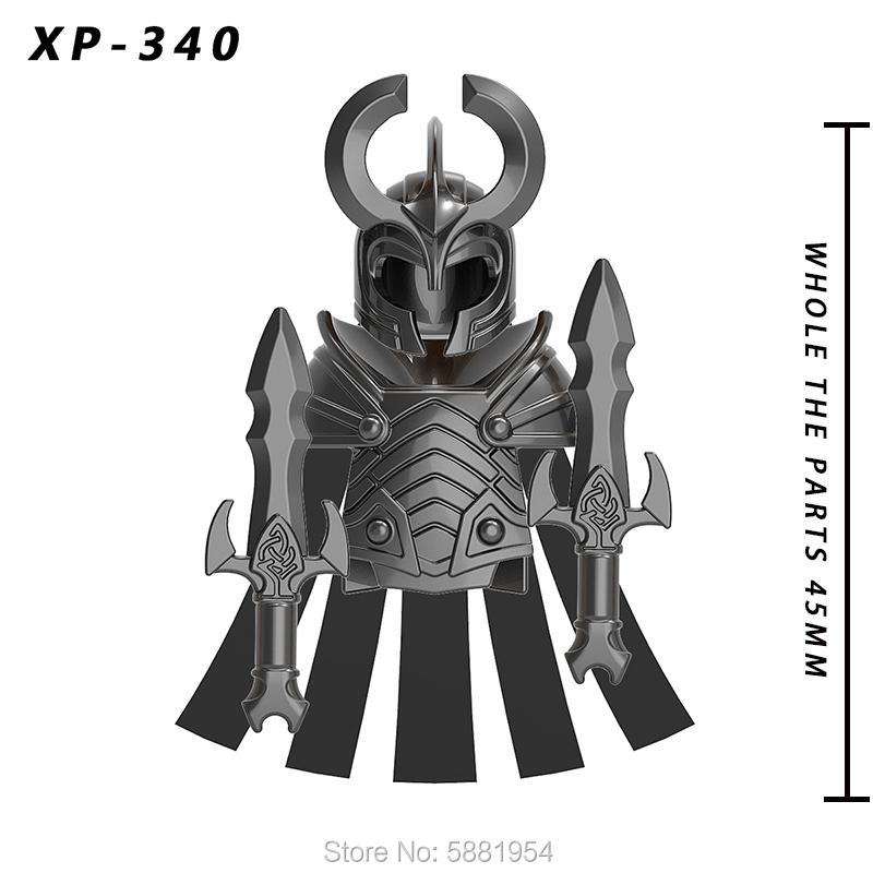 Koruit Medieval Knight Asgard Soldier Weapons Action Figures Accessories Armor Helmets Building Blocks Toys For Children KT1044