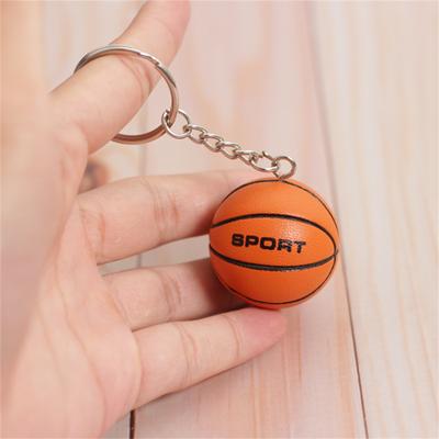 Mini Basketball Keychain Sport Ball Design with Metal Chain and Ring Durable Lightweight Portable Sports Accessory for Bags Keys