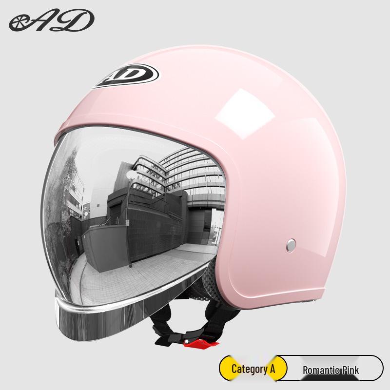 3C Certified AD Electric Motorcycle Helmet, All-Season Half Helmet for Men and Women, Winter-Proof for Scooter Commuting
