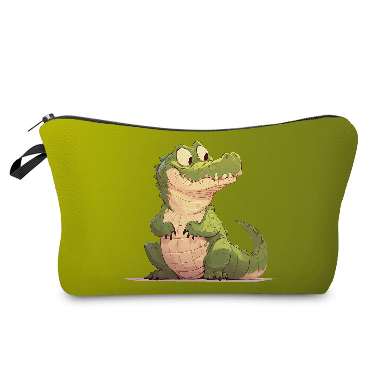 Women Cute crocodile Print Cosmetic Bag Toiletries Organize Travel Storage Case 6842 KTB