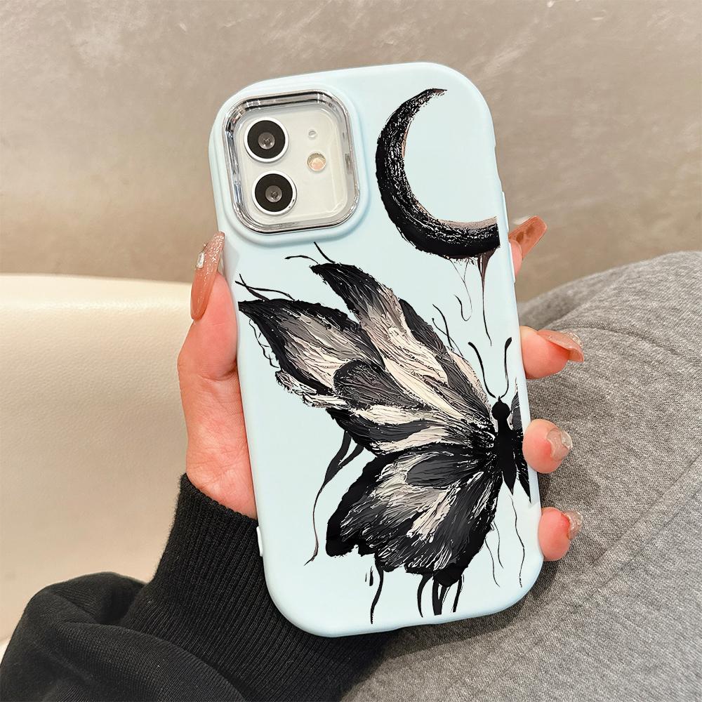 For OPPO A16 A38 A57 A58 A74 A78 A98 Reno8T Reno13F Realme C25S C53 C65 Cartoon Black Cat Silver Edge Soft Liquid Silicone Protective Casing