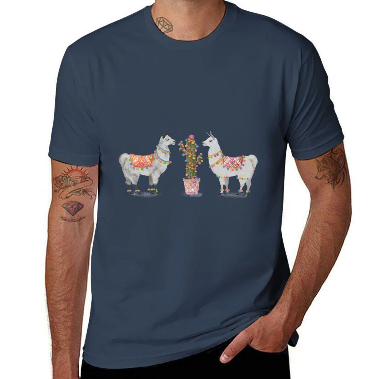 Llamas Tshirt Christmas Theme Tee Top S