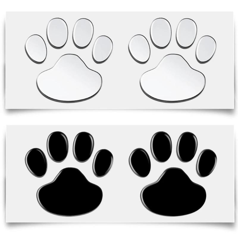 2pcs 3D Footprint Car Stickers Animal Dog Bear Paw Cute Foot Prints Decal Automobile Body Styling Decoration Sticker