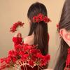 U-shaped Starry Sky Flower Hiar Stick Bohemian Bride Side Clip Headdress Thai Hairpin  Girls