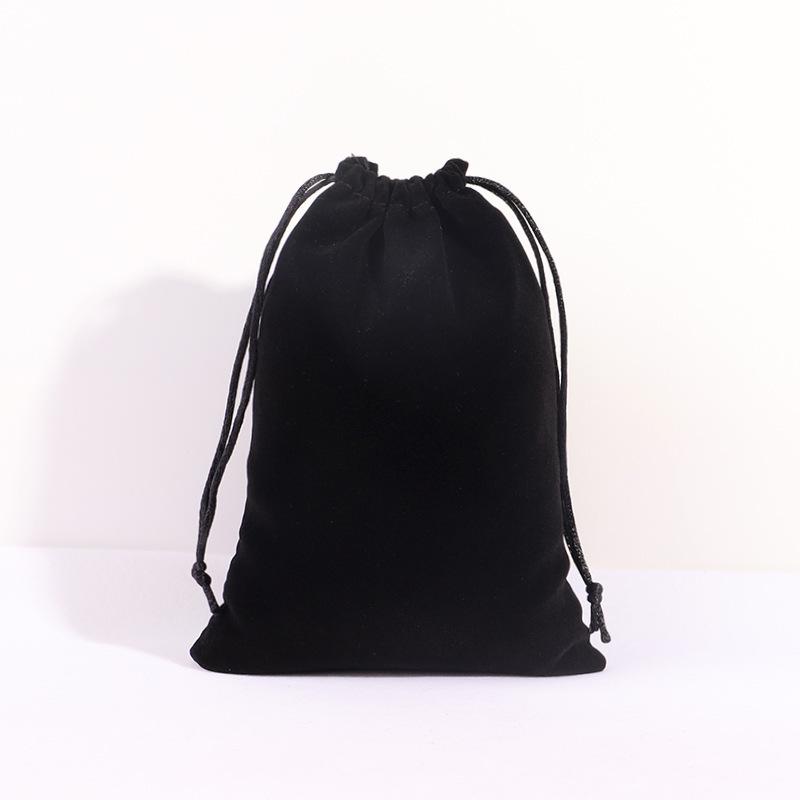 Black Custom Velvet Drawstring Jewelry Pouch