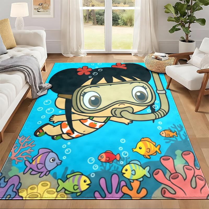 Kai lan Carpet Door Mat for Living Room or Bedroom Protective Mat Under Chair Office Decoration Christmas Gift Birthday Present