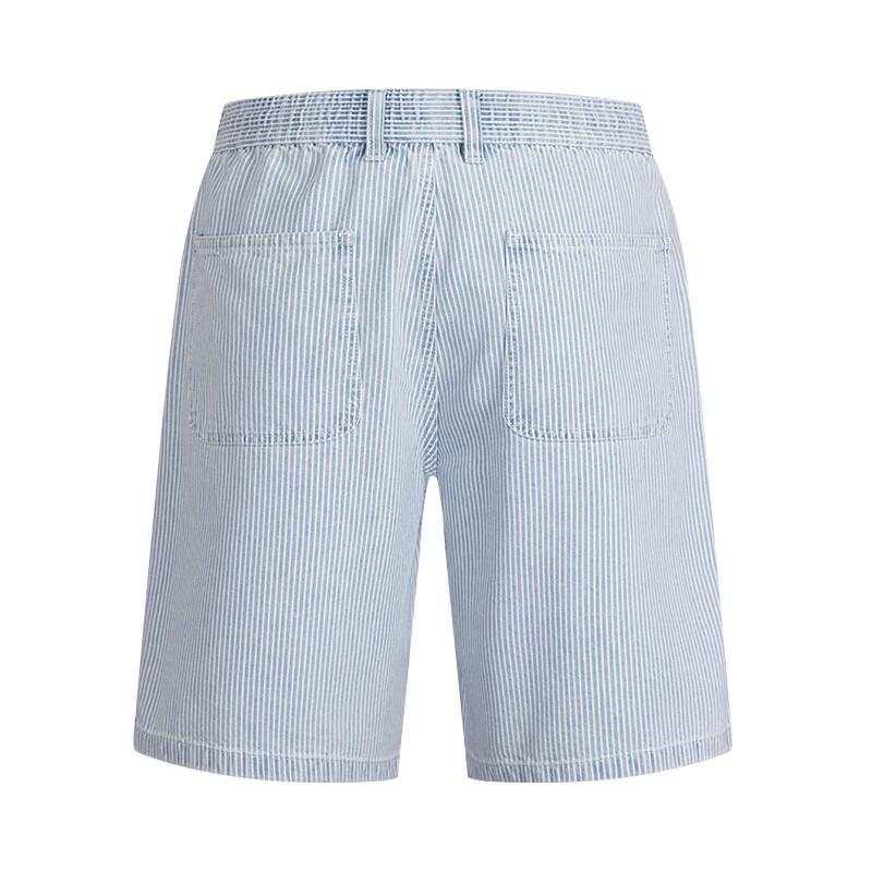 Navigare Men's Striped Loose Straight Denim Shorts