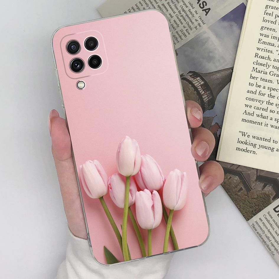 Phone Case For Samsung Galaxy A22 4G 5G Cover Silicone Transparent Fashion Love Heart Butterfly Protective For Samsung A 22 Capa