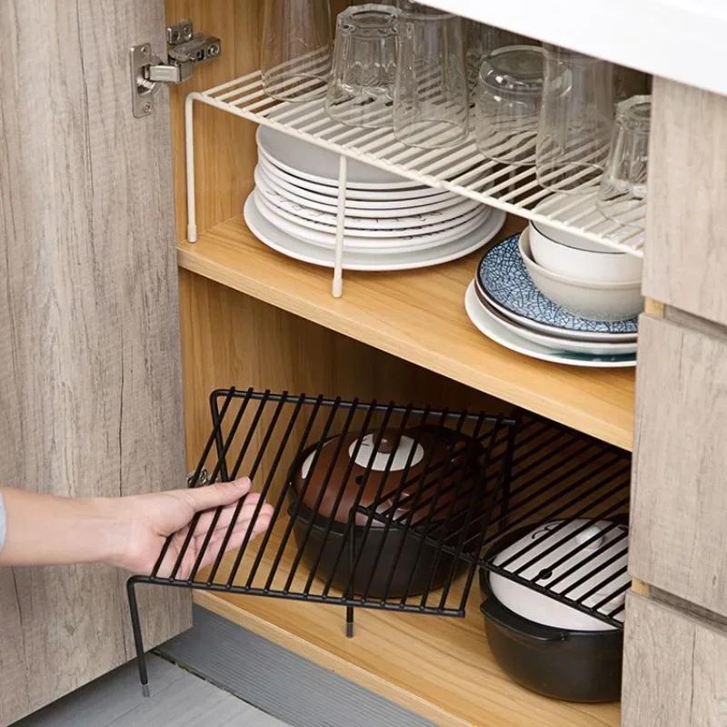 Expandable Shelf Organizer For Kitchen Countertop, Metal Cabinet Organizer Pantry Sht, Space Saving Non Slip Rustproof