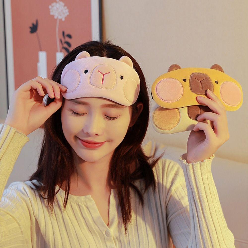 Cute Plush Sleeping Eye Covers Cartoon Night Eyeshade Shading Sleeping Mask  Eye Care Tools