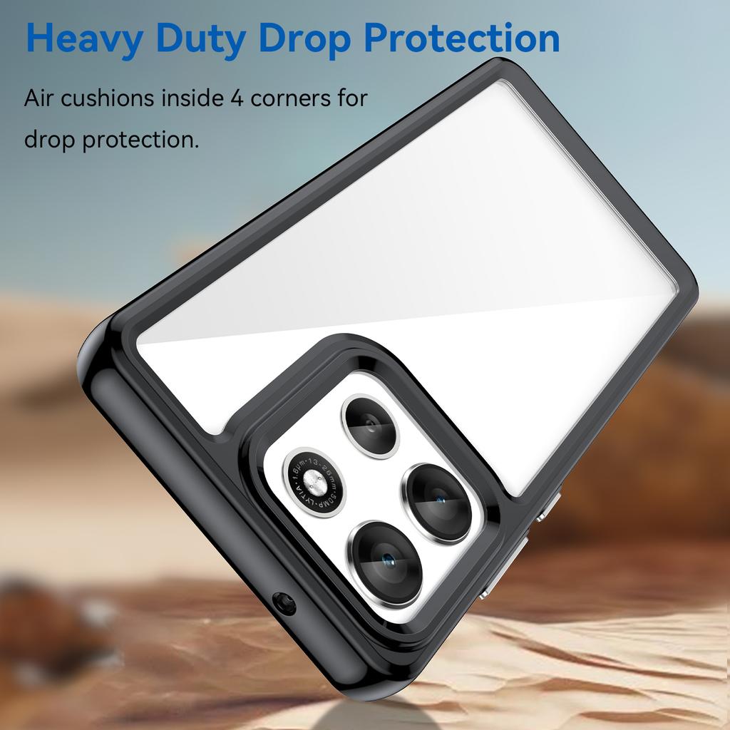 For Motorola Moto G86 5G Phone Case WANLONFENG XC Series TPU Acrylic Cover with Tempered Glass (Big Lens Hole)