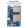 USB 2.0 Hub 1 to 4 Port Hub Splitter Module USB Dual-Layer Plug-and-play Driver-free for Windows 500mA fuse Protection Type-C