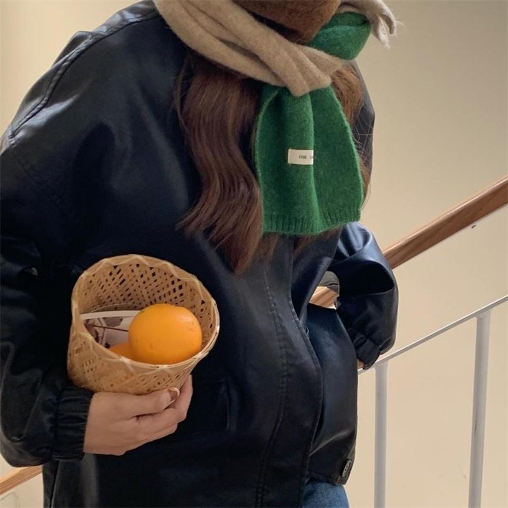 Woolen Cashmere Shawl Neckwarmer Winter Neck Scarf Fashion Patchwork Color Scarf  Outdoor