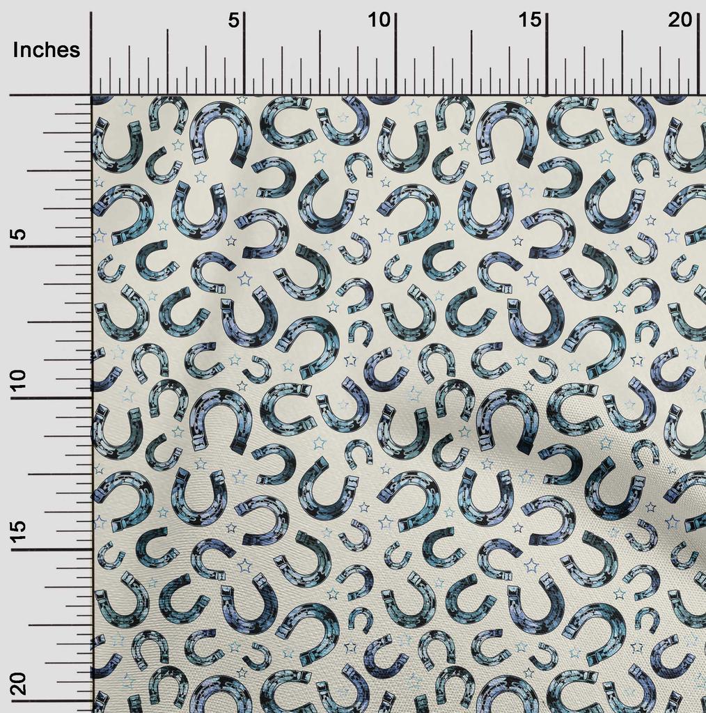 oneOone Cotton Poplin Blue Fabric Cowboy Fabric For Sewing Printed Craft Fabric By The Yard 42 Inch