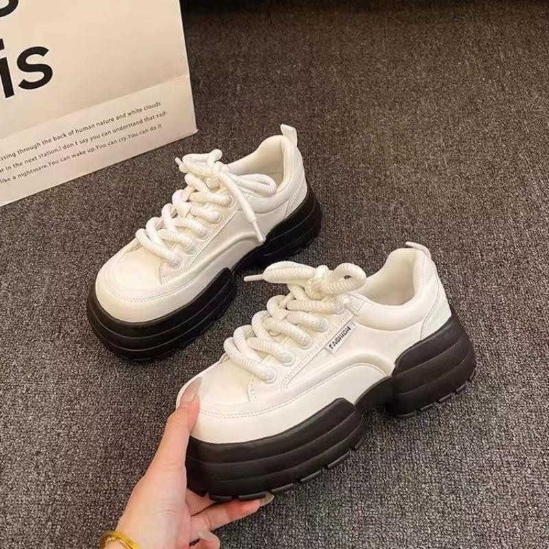 Platform Sneakers Womens Fashion Versatile White Shoes  Spring New Platform Heightening Casual Shoes  Para Mujeres