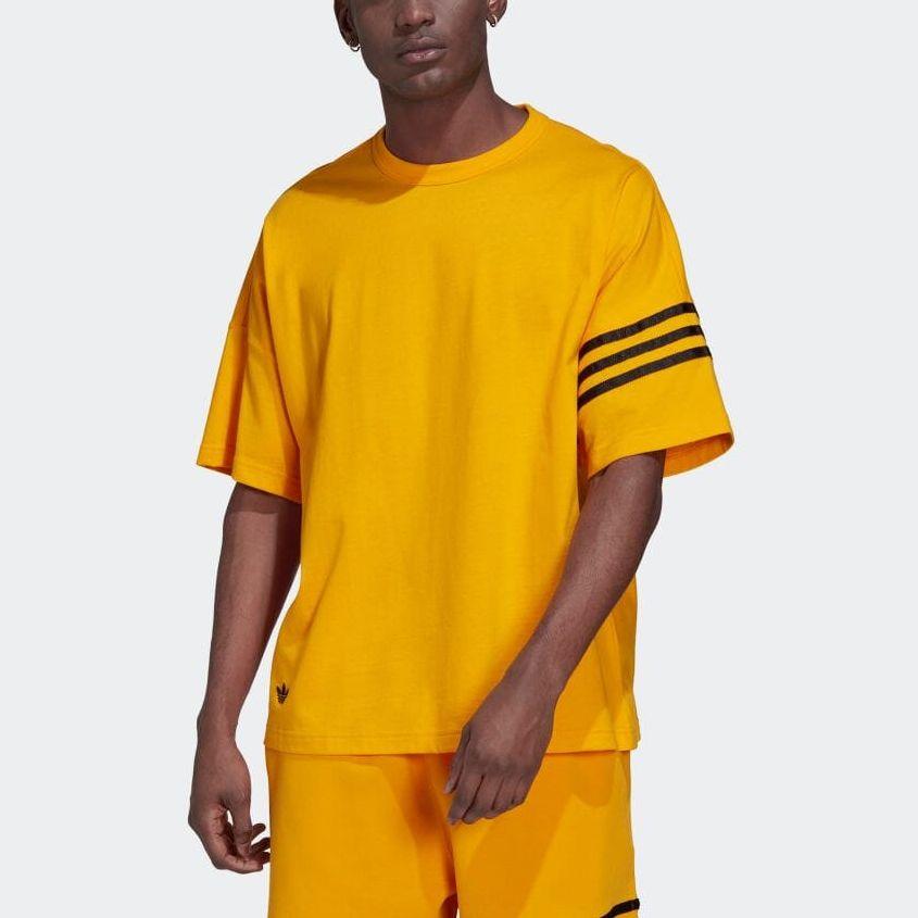 Adidas Originals Adicolor Neuclassics Solid Color Crew Neck Short Sleeve T-Shirt Men Tops Gold HM1877