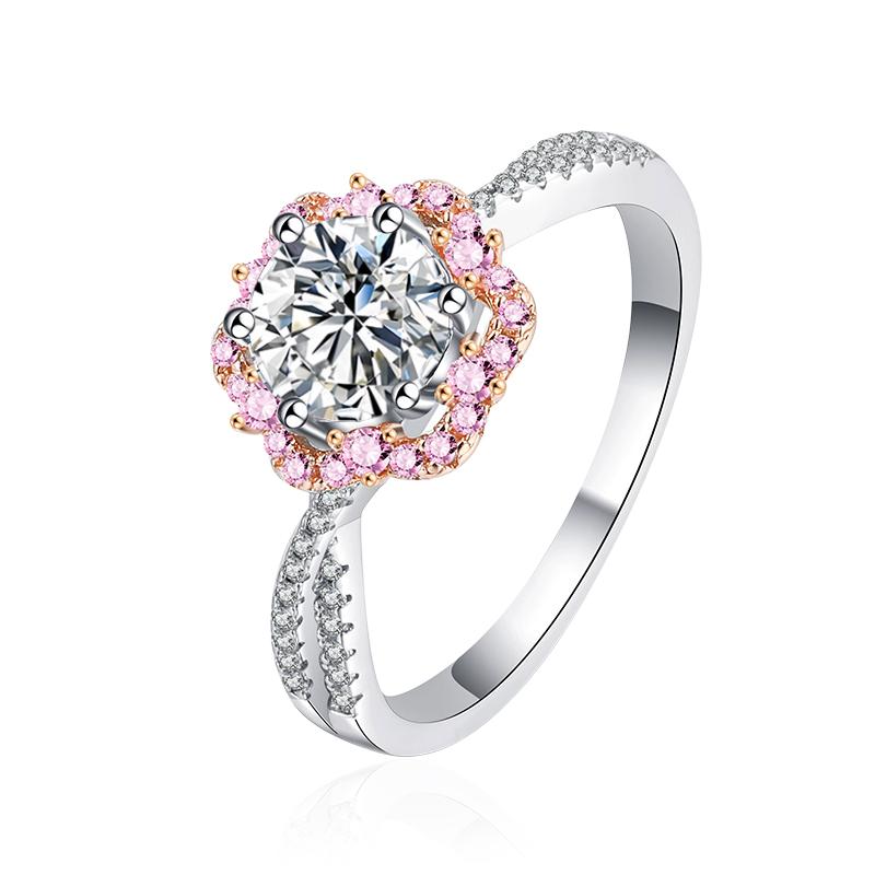 NeeTim 1ct Moissanite Rings for Women Sparkling Lab Gem Wedding Band S925 Sterling Silver Eternity Engagement Promise Rings 5