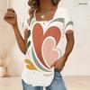Women Plus Size Short Sleeve U Neck T Shirt Cartoon Excavator Dump Truck Construction Vehicle Print Top