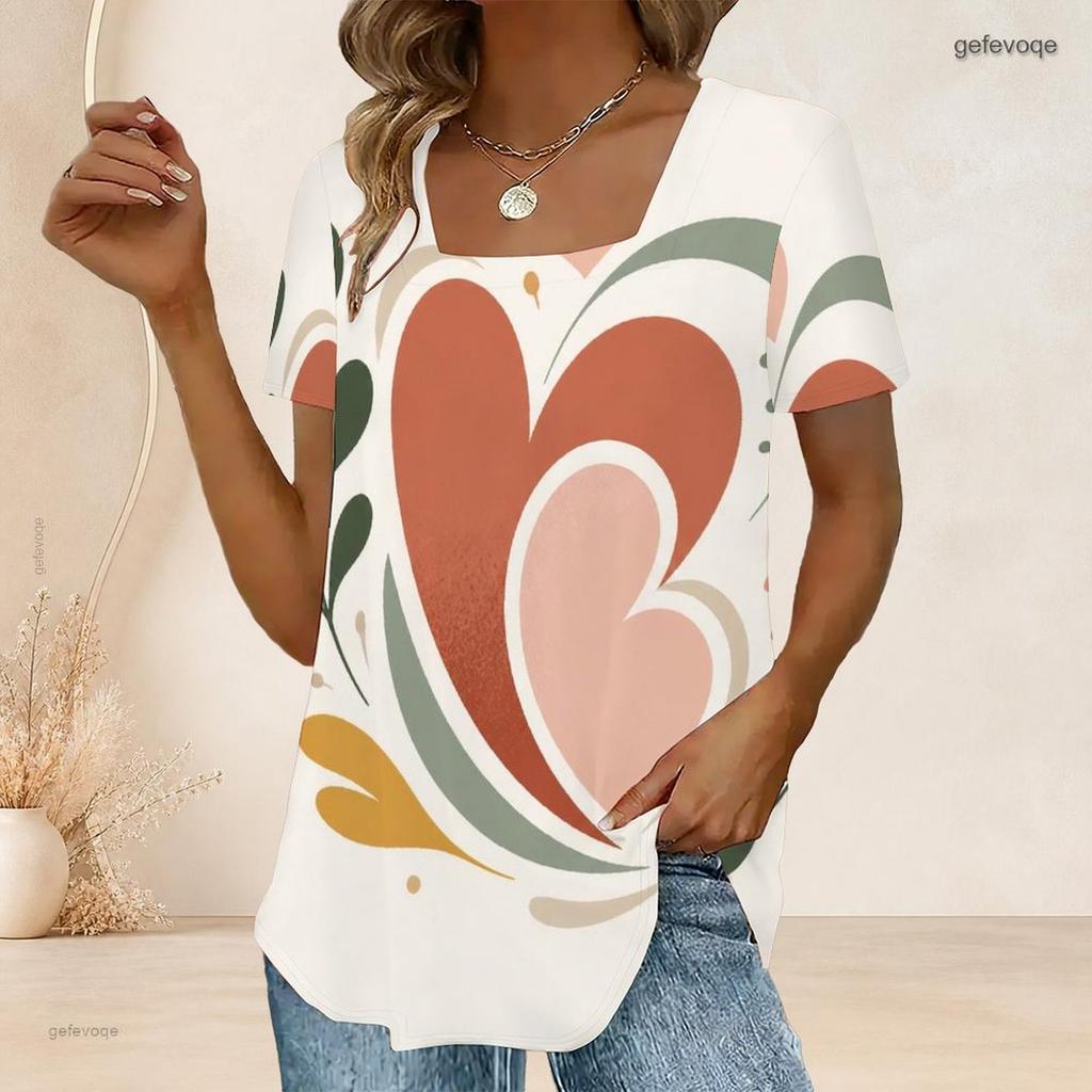 Women Plus Size Short Sleeve U Neck T Shirt Cartoon Excavator Dump Truck Construction Vehicle Print Top