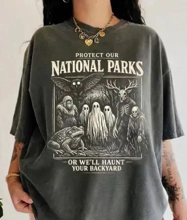 Protect Our National Parks  Shirt, Nature Lover Hiking Tee M
