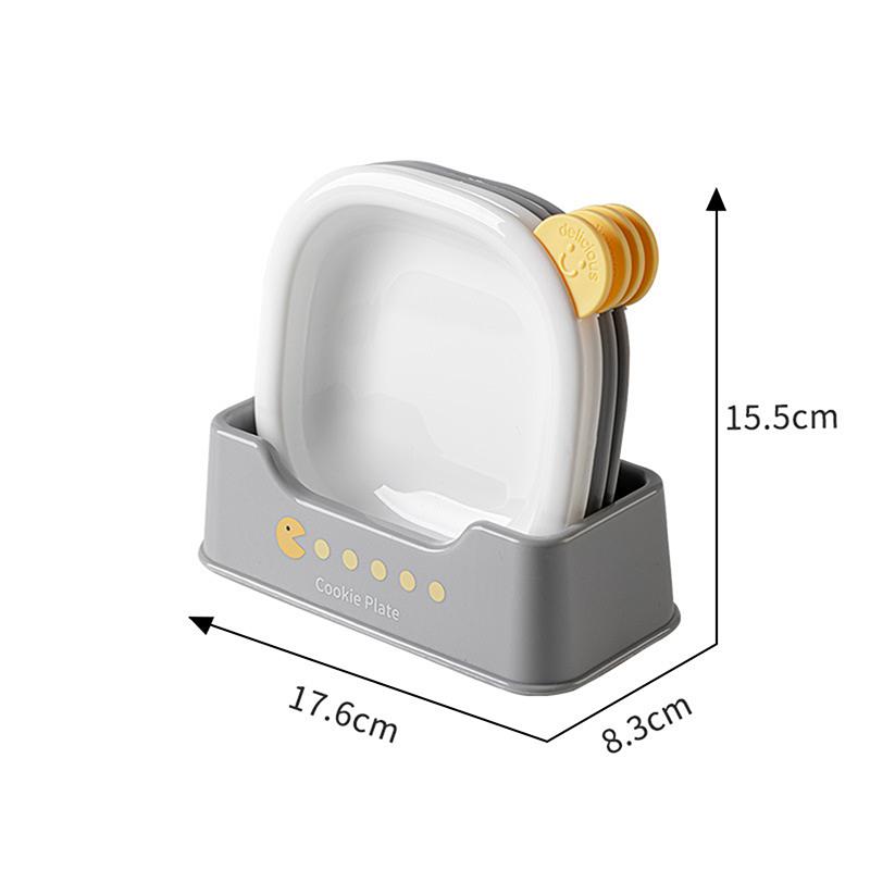 

Набор из 4 квадратных мультяшных пластиковых подносов для закусок, тарелка для косточек, фруктовая тарелка, тарелка для сухофруктов с подставкой, тарелка для приправ, многоразовая