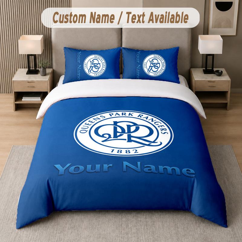 Custom Name Queens Park Rangers _ QPR 3Pcs Duvet Cover Set Personalized Text Bedding Pillowcases Bedroom