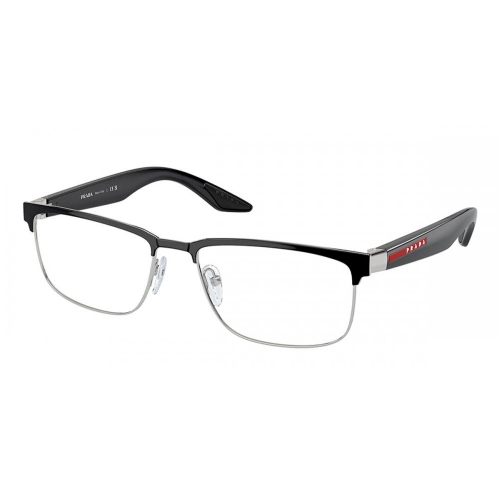 

Prada Linea Rossa Ps51pv 1ab1o1 Men Eyeglasses Black on Silver/54