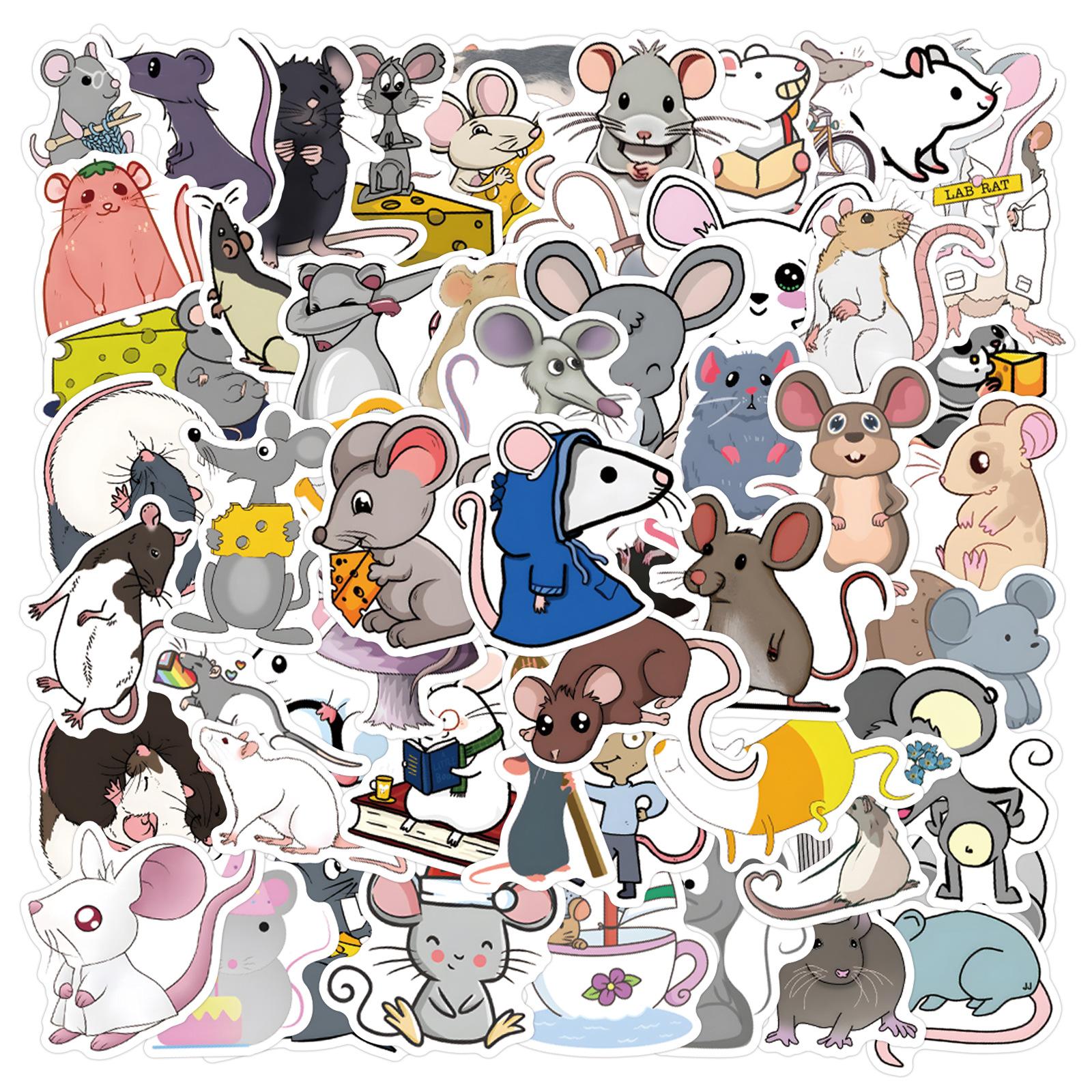 

55 Новых Мультяшных Наклеек-Дудлов с Мышами Украшают Блокнот Чемодан Мобильный Телефон DIY Наклейки