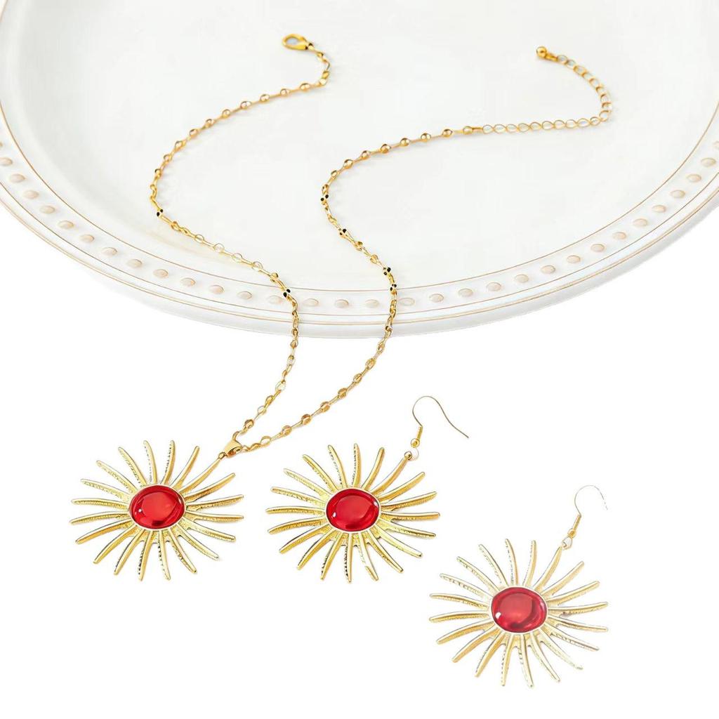 3-Piece Sunflower Necklace & Earring Set: Luxurious, Fashionable, Versatile Accessories