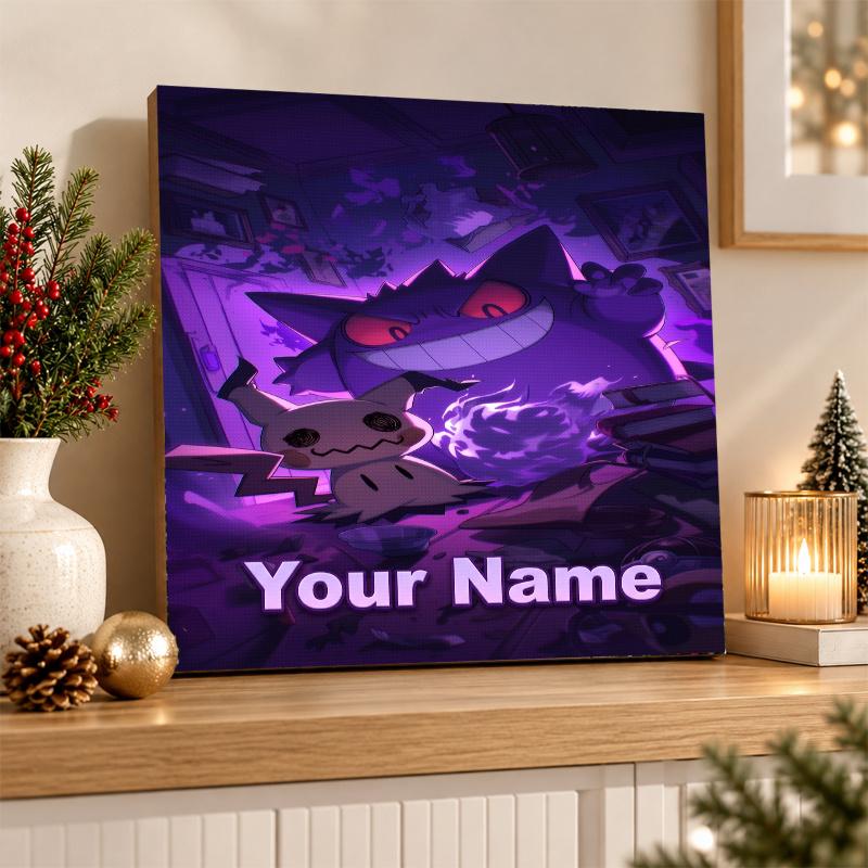 Gengar Custom Name Diamond Painting Personalized 5D Full Drill DIY Diamond Art Home Decor