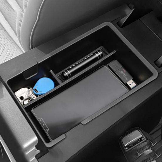 Center Console Organizer for BYD Yuan UP 2024 2025 OEM Fit Armrest Storage Box Tool-Less Installation 5L Sliding Lid Bin