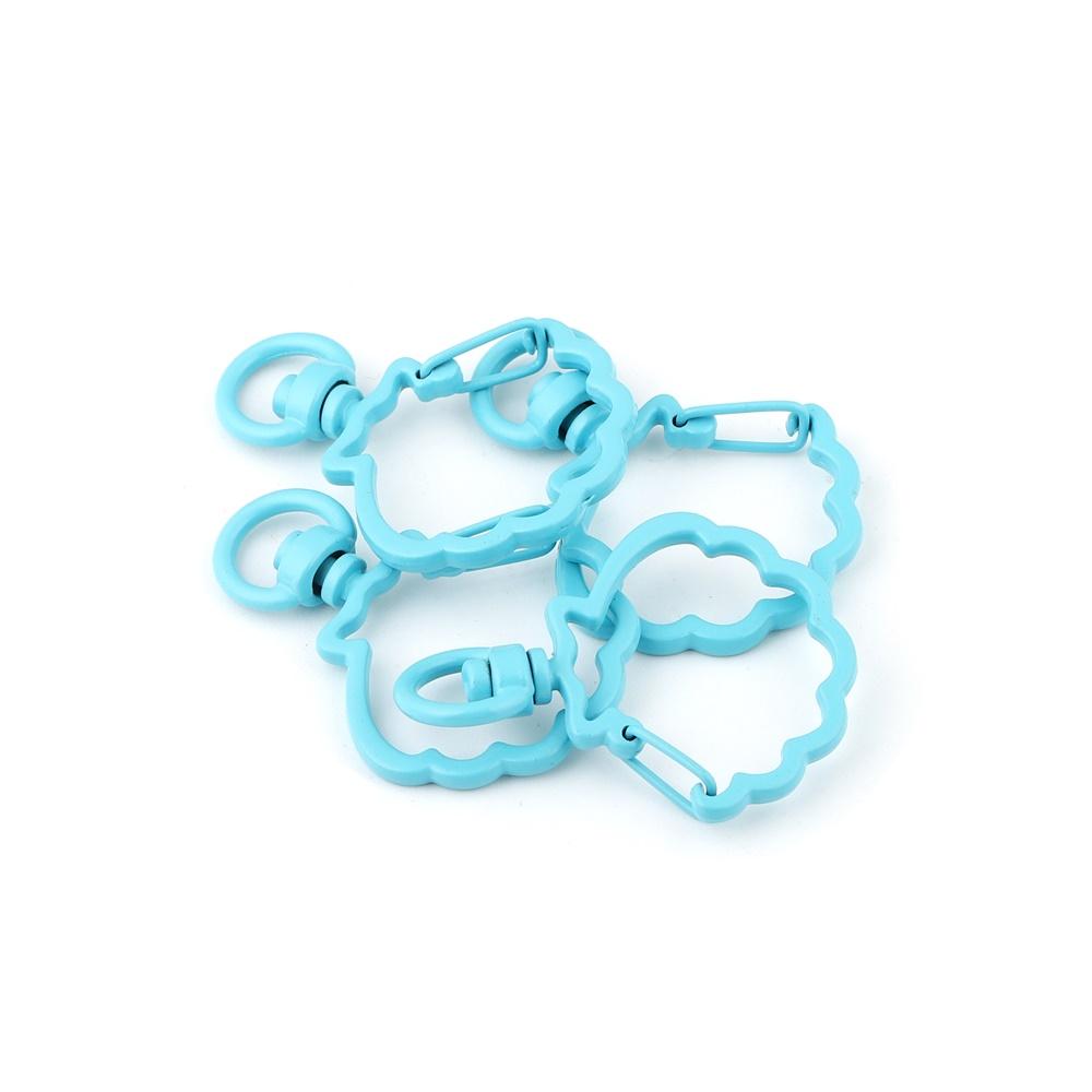 5Pcs/lot Metal Colorful Shell Shape Lobster Clasp Hooks Key Rings Connectors DIY Keychain Jewelry Making Findings Accessories