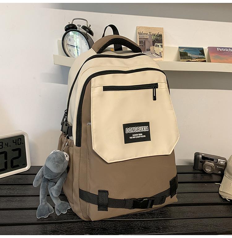School bag new school bag men's Korean version ins trendy tooling style large capacity middle and high school students multi-compartment casual