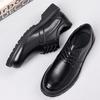 Men's Shoes Autumn and Winter New Men's Soft-soled Business Leather Shoes New Men's Dad Shoes Lace-up Dress Casual Leather Shoes a Generation