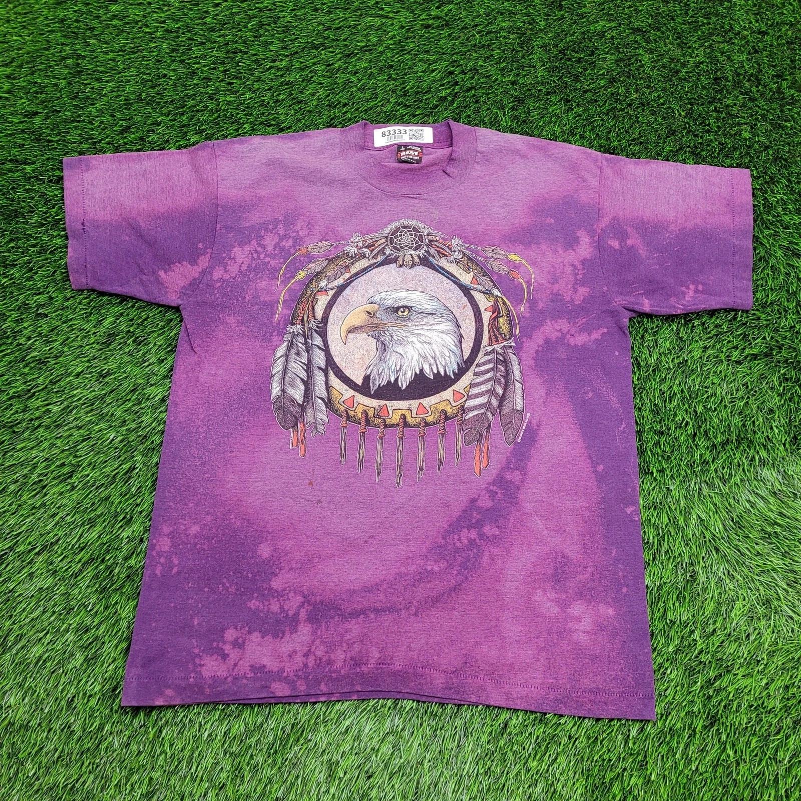 Vintage 1995 Native-American Bald-Eagle Shirt M/L 21x28 USA 3XL