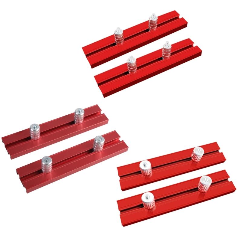 Woodworking Planing Stop Board Baffle 15.8/17.8/19.8mm for Bench Dog Clamps Aluminum Alloy Adjustable Limit Tenon Block