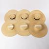 Summer new retro fashion big eaves straw tether flat top straw hat, beach travel sun protection flat top straw hat