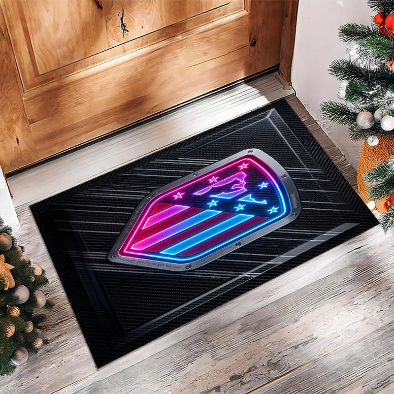 Atletico Madrid Printed Flannel Area Rug Non Slip Soft Polyester Floor Carpet Indoor Decor Mat for Bedroom Living Room Sofa Game Room Home Decoration