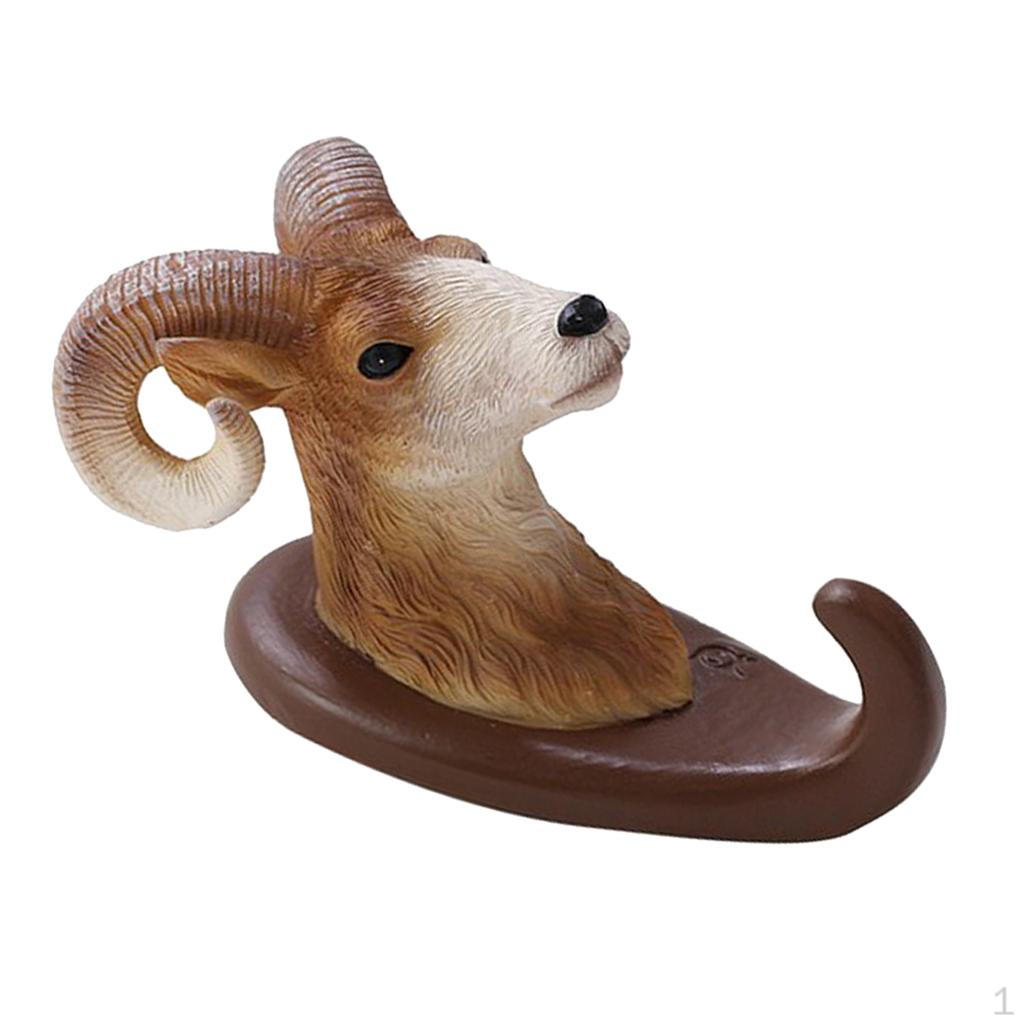 

Крепление вешалка крючок 3D смола голова животного настенное пальто халат Goat