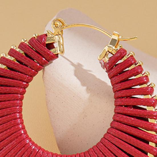 Boho Letnie Kolczyki Plażowe Kolczyki Koła z Sztucznej Skóry Geometryczne Kolczyki Koła dla Kobiet Biżuteria Wakacyjna Akcesoria Świąteczne