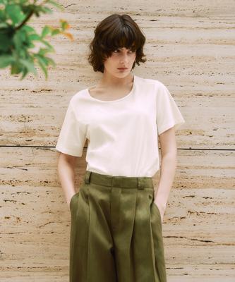 ZEROSTREET Lezero Basic U-Neck Short Sleeve T-Shirt / White